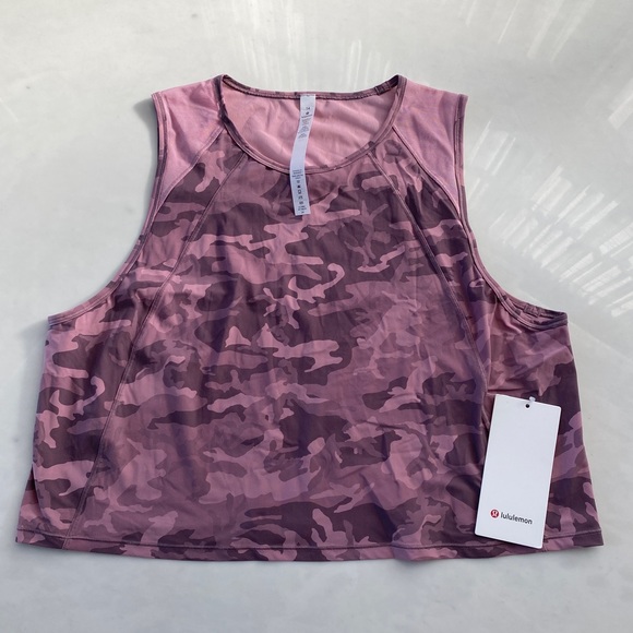 Lululemon Sculpt Tank *Cropped - Incognito Camo Pink Taupe Multi Sz 14 N… - Picture 3 of 12